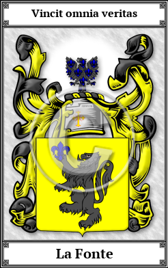 La Fonte Family Crest Download (JPG)  Book Plated - 150 DPI